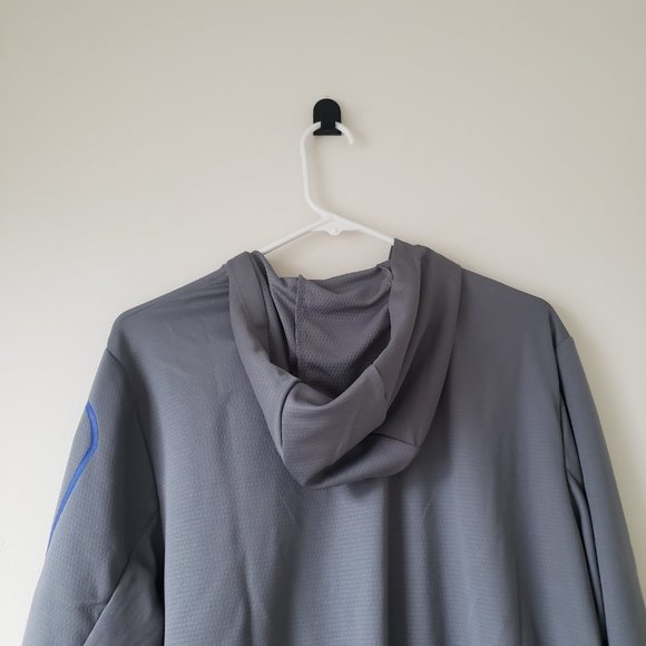 Kansas Jayhawks Long Sleeve Hooded Training Shirt Mens Large Tall LT Gray Adidas - Picture 7 of 13